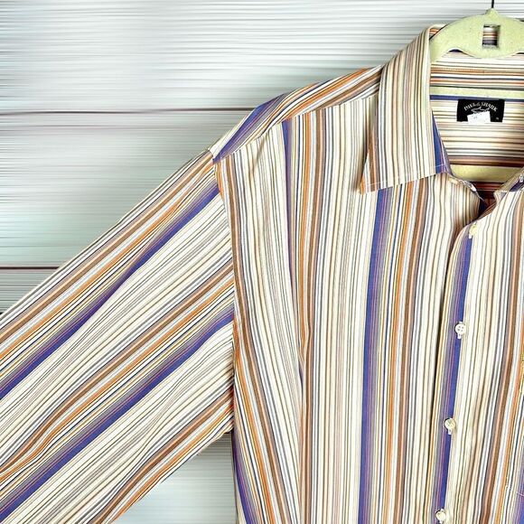 Paul & Shark Yachting Casual Shirt Button Up Cotton Striped Long Sleeves XL - Picture 5 of 11